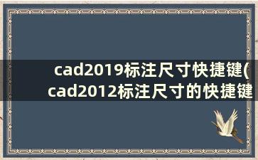 cad2019标注尺寸快捷键(cad2012标注尺寸的快捷键)