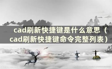 cad刷新快捷键是什么意思（cad刷新快捷键命令完整列表）