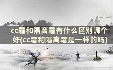 cc霜和隔离霜有什么区别哪个好(cc霜和隔离霜是一样的吗)