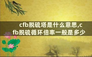 cfb脱硫塔是什么意思,cfb脱硫循环倍率一般是多少