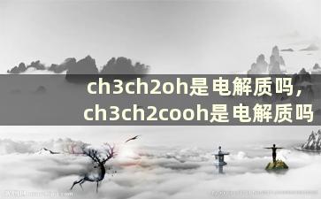 ch3ch2oh是电解质吗,ch3ch2cooh是电解质吗