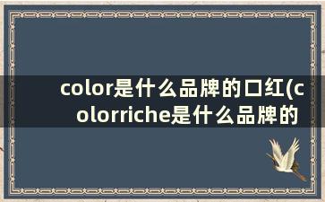 color是什么品牌的口红(colorriche是什么品牌的口红)