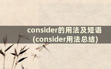 consider的用法及短语(consider用法总结)