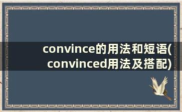 convince的用法和短语(convinced用法及搭配)