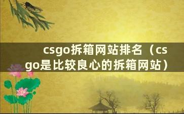 csgo拆箱网站排名（csgo是比较良心的拆箱网站）