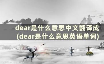 dear是什么意思中文翻译成(dear是什么意思英语单词)