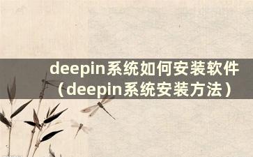 deepin系统如何安装软件（deepin系统安装方法）