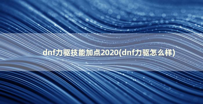 dnf力驱技能加点2020(dnf力驱怎么样)