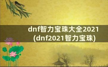 dnf智力宝珠大全2021(dnf2021智力宝珠)