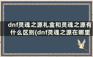 dnf灵魂之源礼盒和灵魂之源有什么区别(dnf灵魂之源在哪里兑换)