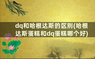 dq和哈根达斯的区别(哈根达斯蛋糕和dq蛋糕哪个好)