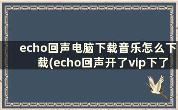 echo回声电脑下载音乐怎么下载(echo回声开了vip下了歌，怎么设成铃声啊)