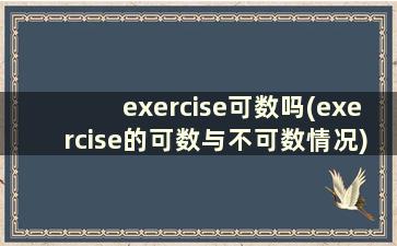 exercise可数吗(exercise的可数与不可数情况)