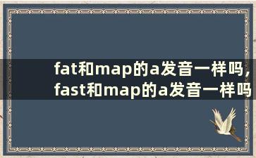 fat和map的a发音一样吗,fast和map的a发音一样吗