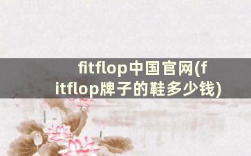 fitflop中国官网(fitflop牌子的鞋多少钱)