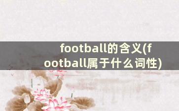 football的含义(football属于什么词性)