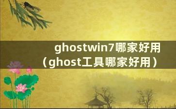 ghostwin7哪家好用（ghost工具哪家好用）