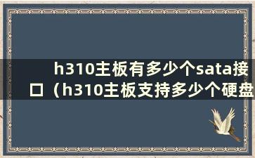 h310主板有多少个sata接口（h310主板支持多少个硬盘）