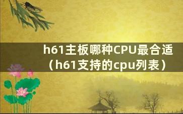 h61主板哪种CPU最合适（h61支持的cpu列表）