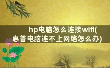 hp电脑怎么连接wifi(惠普电脑连不上网络怎么办)