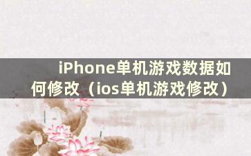 iPhone单机游戏数据如何修改（ios单机游戏修改）