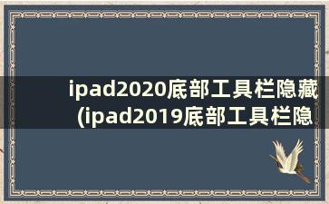 ipad2020底部工具栏隐藏(ipad2019底部工具栏隐藏)