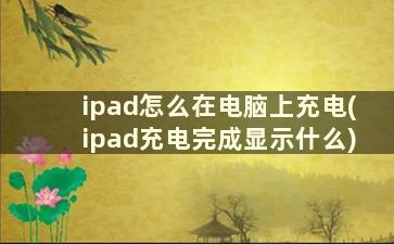 ipad怎么在电脑上充电(ipad充电完成显示什么)