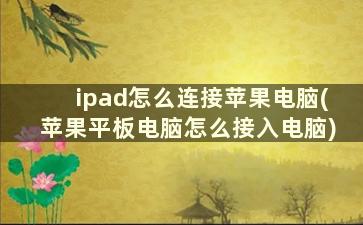 ipad怎么连接苹果电脑(苹果平板电脑怎么接入电脑)