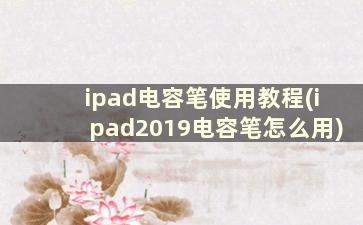 ipad电容笔使用教程(ipad2019电容笔怎么用)