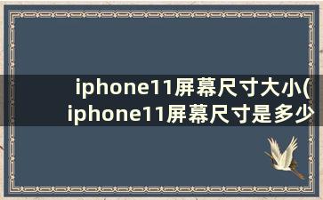 iphone11屏幕尺寸大小(iphone11屏幕尺寸是多少)