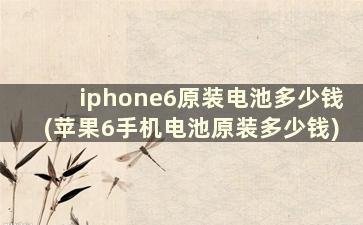 iphone6原装电池多少钱(苹果6手机电池原装多少钱)