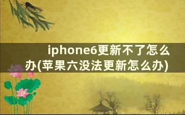 iphone6更新不了怎么办(苹果六没法更新怎么办)