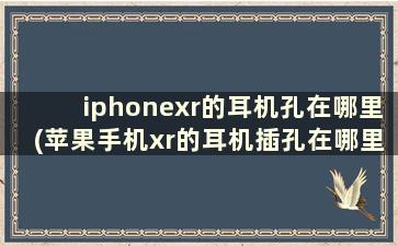 iphonexr的耳机孔在哪里(苹果手机xr的耳机插孔在哪里)