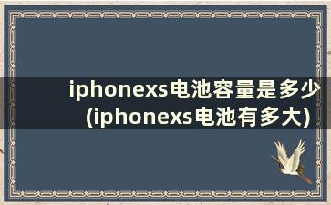 iphonexs电池容量是多少(iphonexs电池有多大)