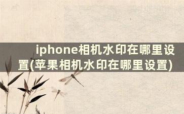 iphone相机水印在哪里设置(苹果相机水印在哪里设置)