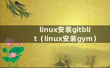 linux安装gitblit（linux安装gym）