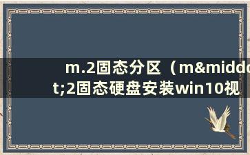 m.2固态分区（m·2固态硬盘安装win10视频）