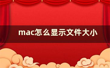 mac怎么显示文件大小