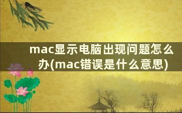 mac显示电脑出现问题怎么办(mac错误是什么意思)