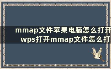 mmap文件苹果电脑怎么打开(wps打开mmap文件怎么打开)