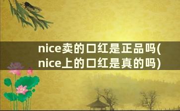 nice卖的口红是正品吗(nice上的口红是真的吗)