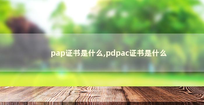 pap证书是什么,pdpac证书是什么