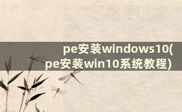 pe安装windows10(pe安装win10系统教程)