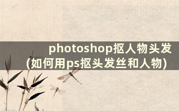 photoshop抠人物头发(如何用ps抠头发丝和人物)