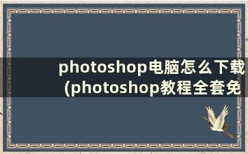 photoshop电脑怎么下载(photoshop教程全套免费课程)