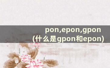 pon,epon,gpon(什么是gpon和epon)