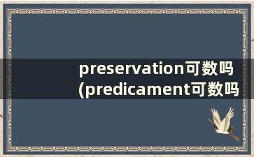 preservation可数吗(predicament可数吗)