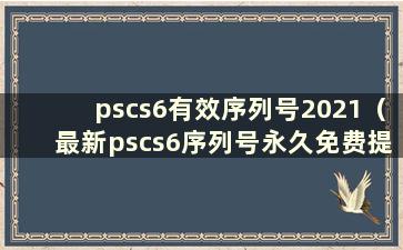 pscs6有效序列号2021（最新pscs6序列号永久免费提供）