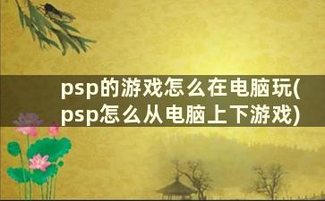 psp的游戏怎么在电脑玩(psp怎么从电脑上下游戏)