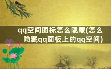 qq空间图标怎么隐藏(怎么隐藏qq面板上的qq空间)